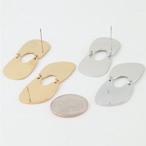 70R. Stainless Steel Modern Scale Earrings